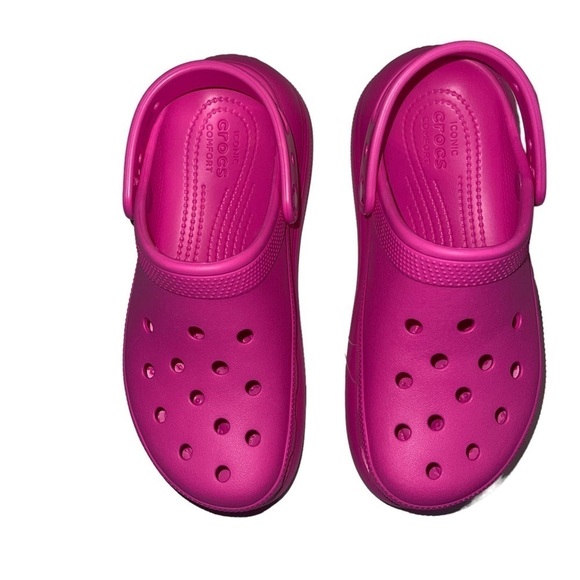 Crocs Classic Crush Clog Women’s Size 9 Bright Pink Barbiecore Perfect - Picture 10 of 11